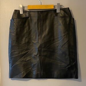 BAGATELLE VINTAGE Black LEATHER Pencil SKIRT Women’s SIZE 10 Pockets Fall Moto
